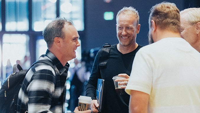 Men talking in a group